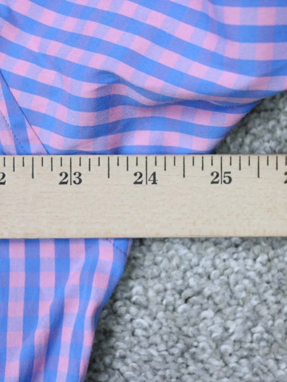 Bonobos Shirt Mens 17, 34 Pink/Blue Check Tailored Slim Fit Long Sleeve Button